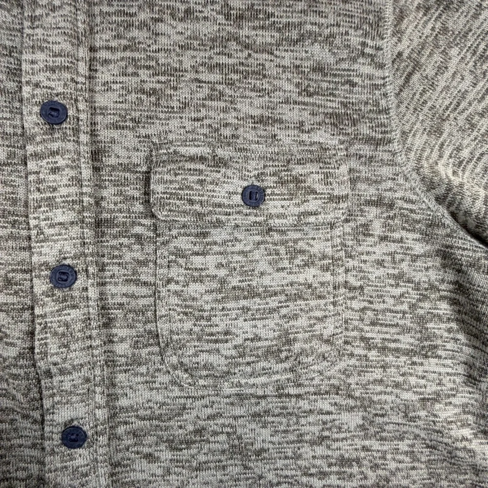 Southern Tide Mens Grey Space Dye Knit Button Front Shirt Jacket Shacket Size M